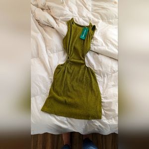 Matcha Green Crinkle Cutout Mini Dress 💚
